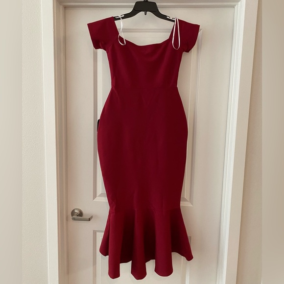 Lulu’s How Much I Care Off the Shoulder Dress Red - Picture 7 of 14